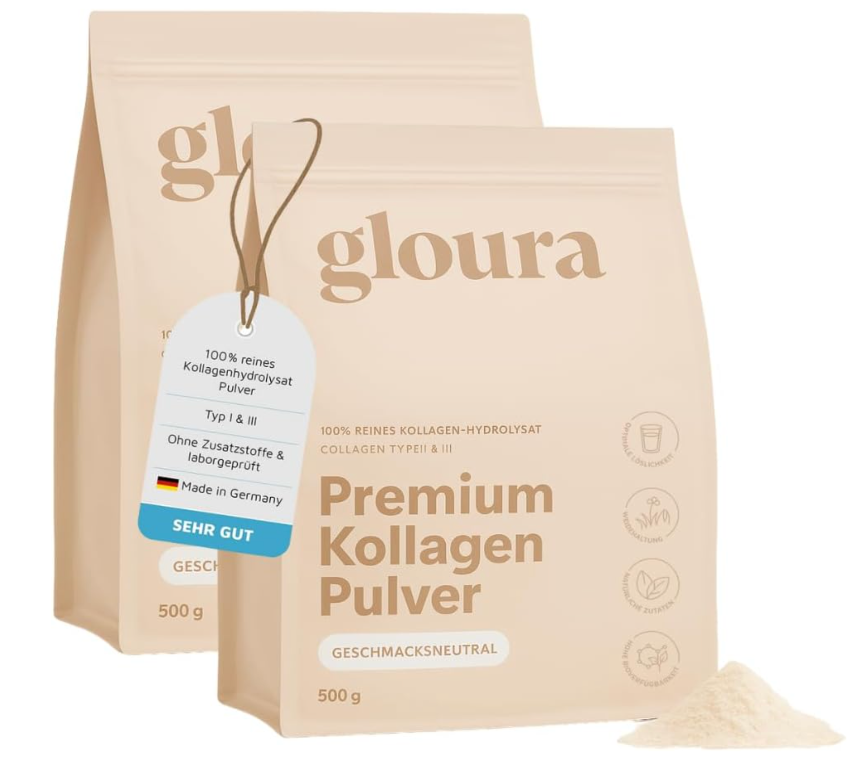 2x - Kollagen Pulver - 500g